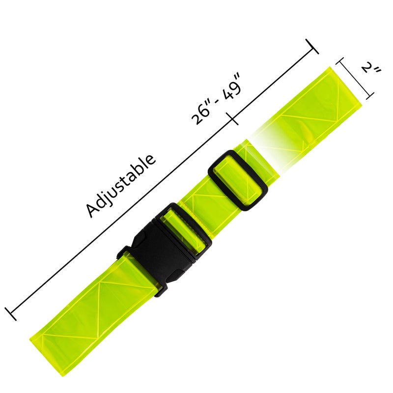DASHGLOW - 2 Pack - Reflective Glow Belt Safety Gear, Pt Belt, for Running Cycling Walking Marathon Military - Image 2